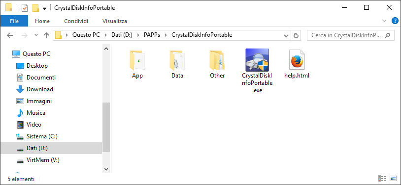 Cartella di CrystalDiskInfo